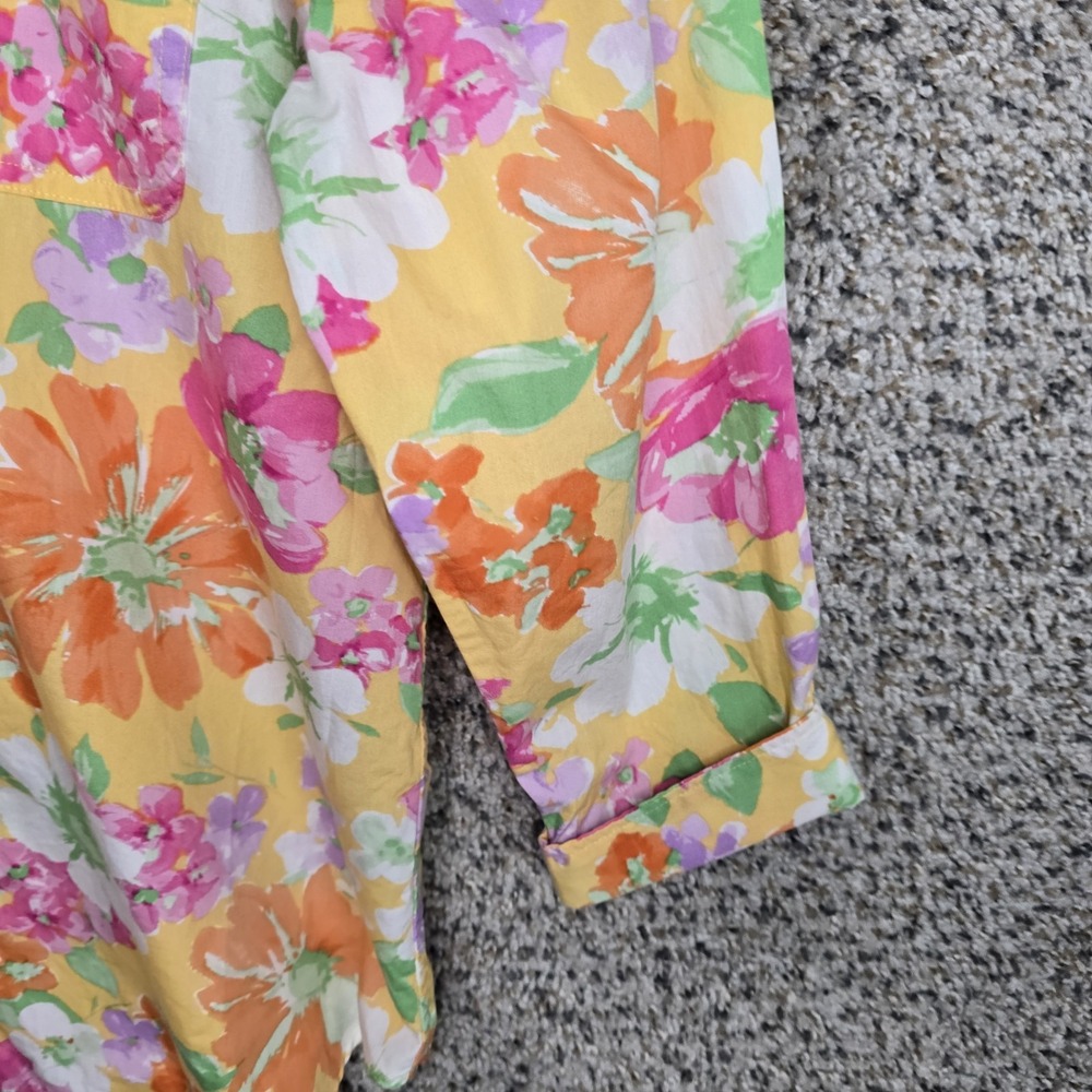 Chaps Top Womens Small Multicolored Button Up Floral Print Blouse‎ Cotton Ladies - Picture 3 of 7